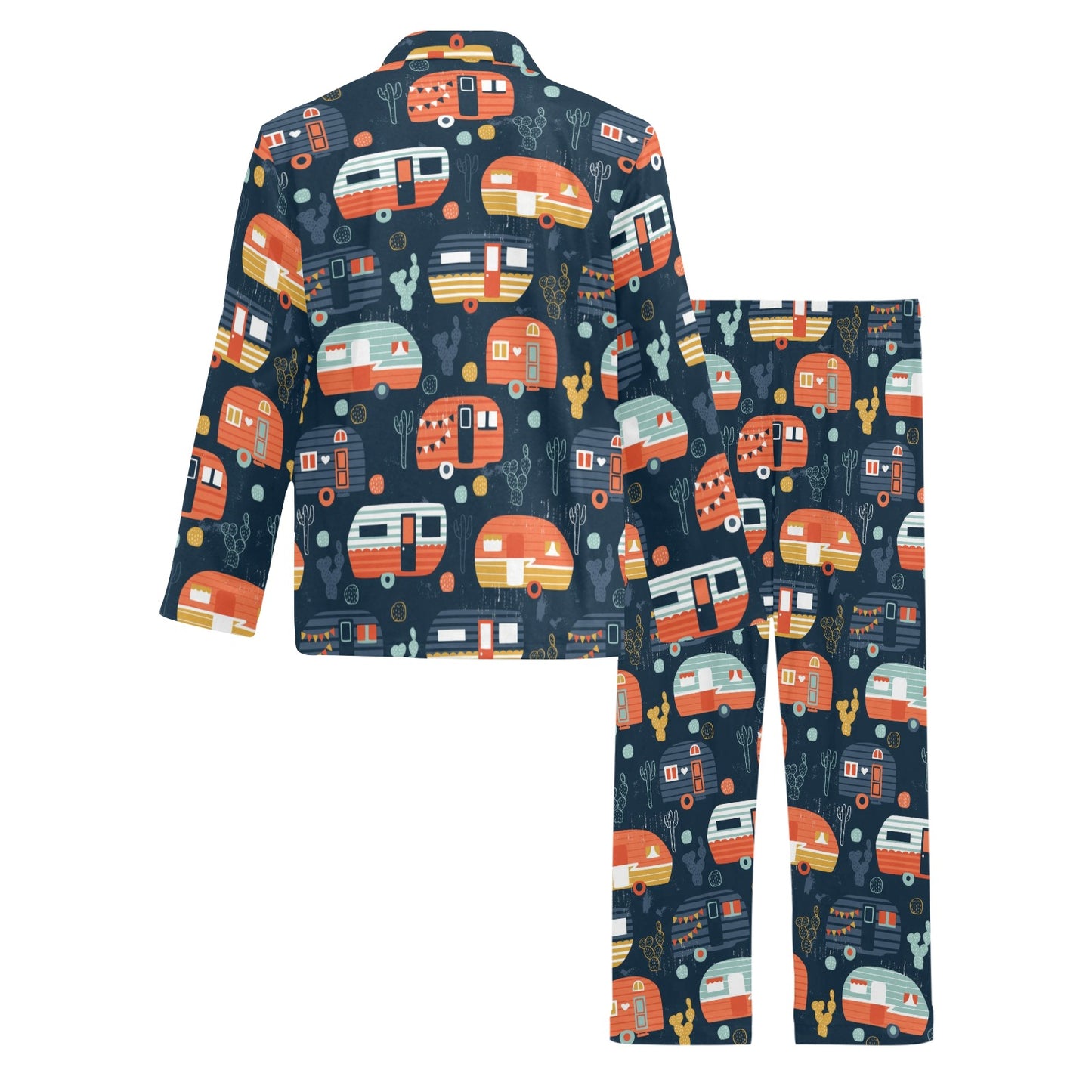 Camper Caravan Print Pattern Men's Long Pajama Set
