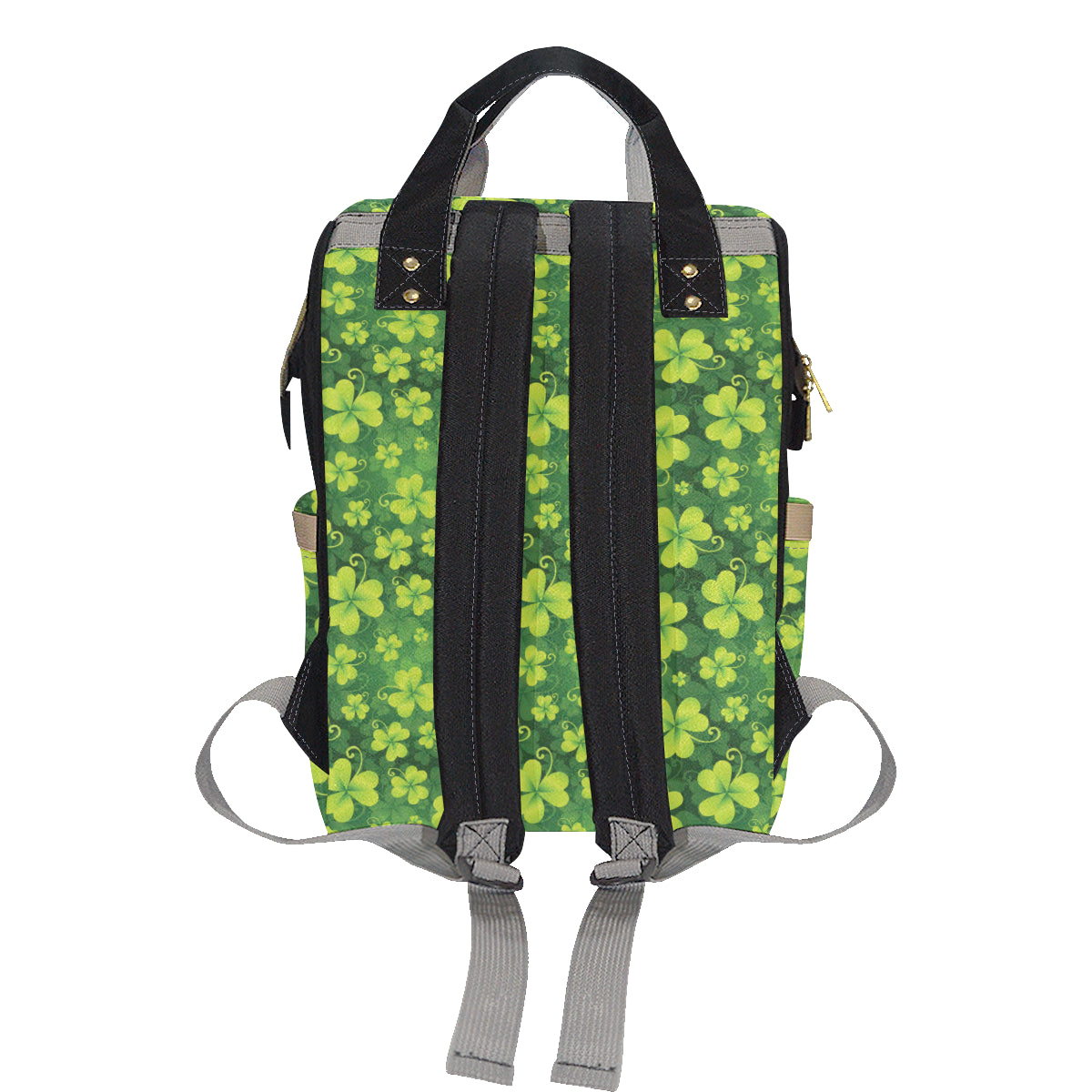 Shamrock Clover Print Diaper Bag Backpack