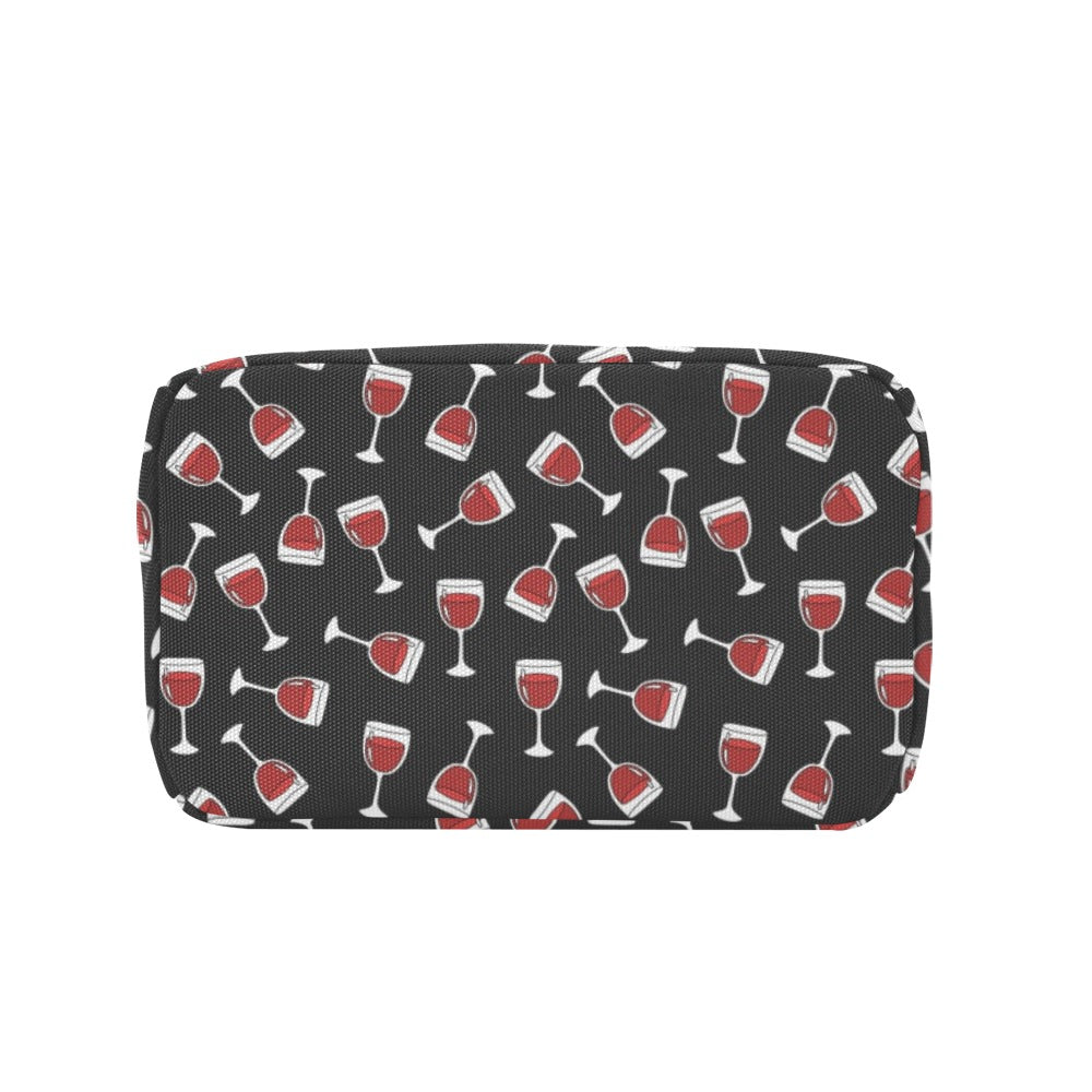 Wine Glass Print Design LKS303 Insulated Lunch Bag