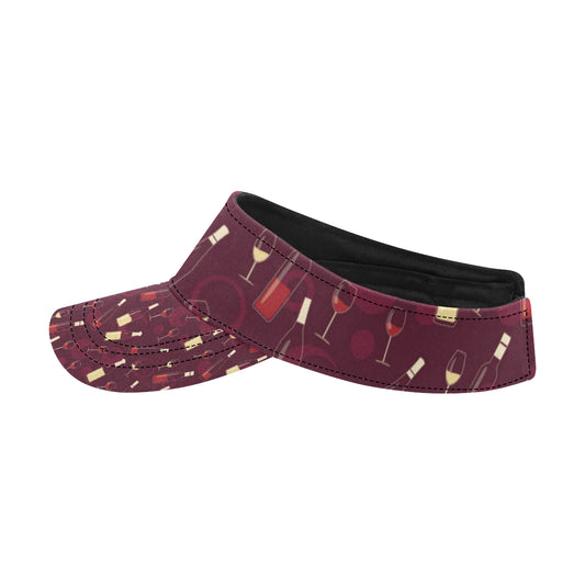 Wine Themed Pattern Print Unisex Sun Visor