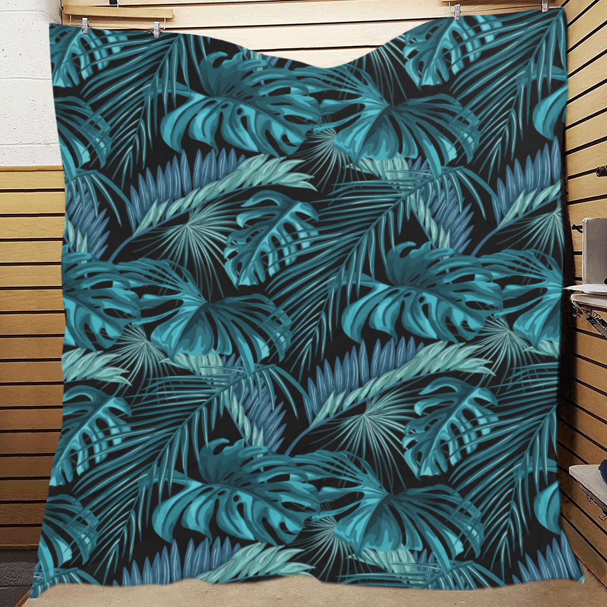 Palm Leaf Pattern Print Design A03 Premium Quilt