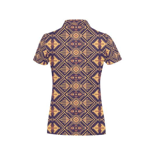 Aztec Pattern Print Design 09 Women's Polo Shirt