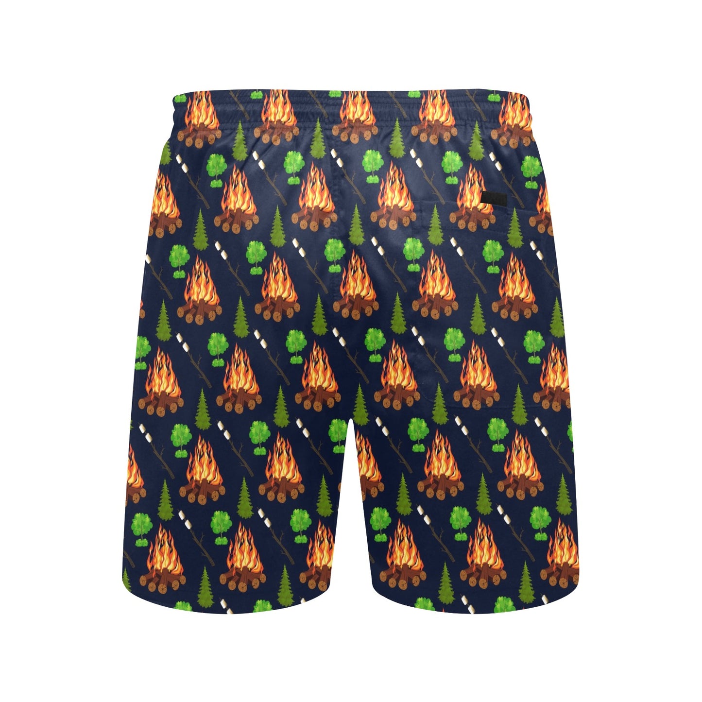 Camfire marshmallow Camping Design Print Men's Swim Trunks Beach Shorts
