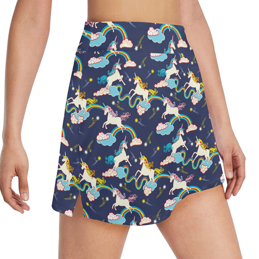 Unicorn Print Design LKS304 17" Golf & Pickleball Skort with Pockets