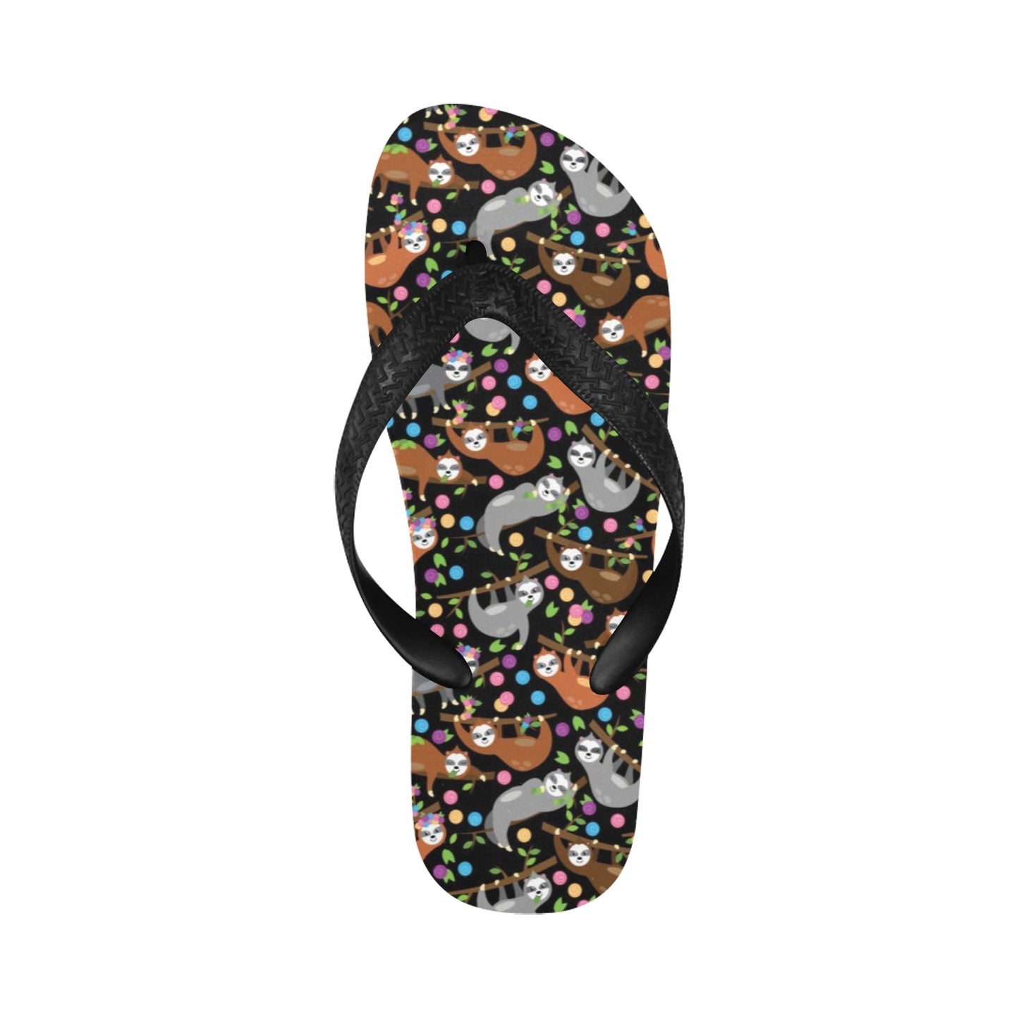Sloth Print Design LKS306 Flip Flops