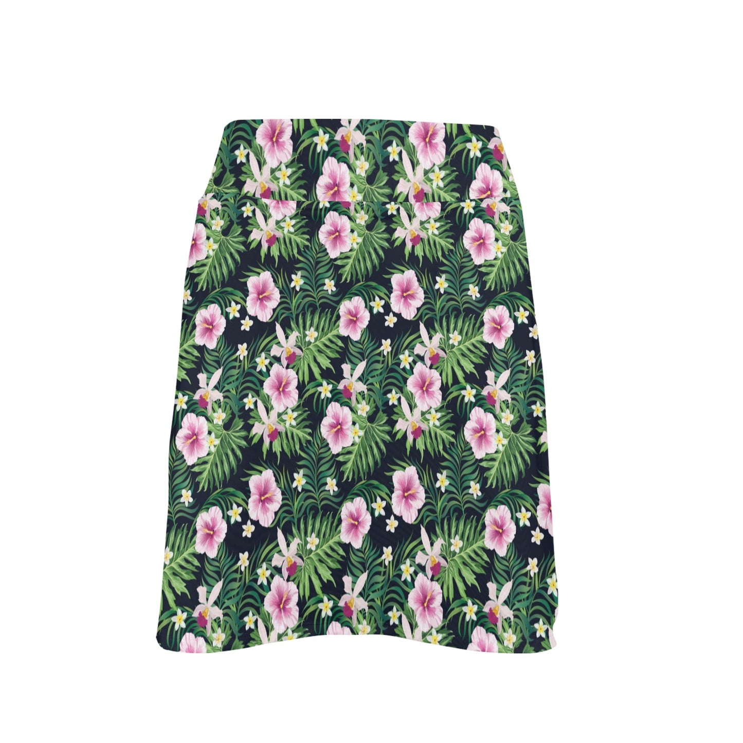 Hibiscus Tropical Print Design LKS309 Women's Golf Skirt with Pocket