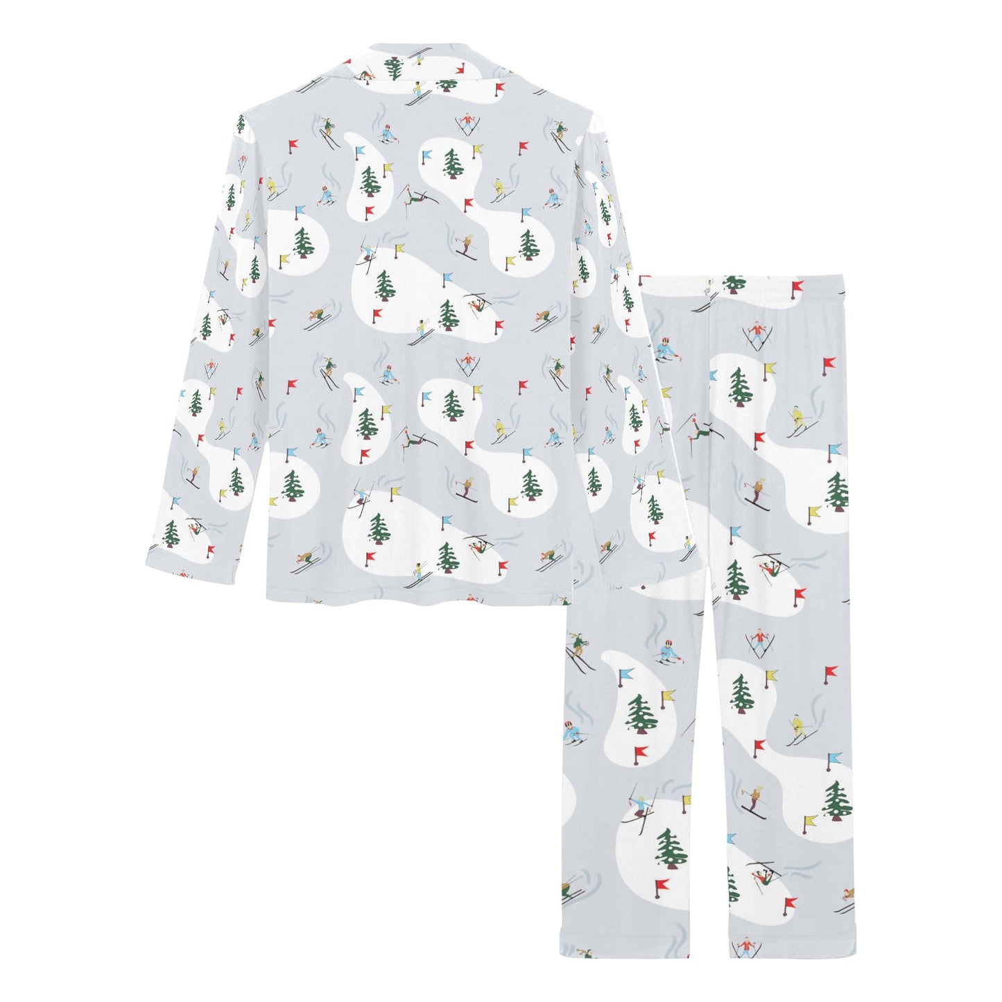 Ski Print Design LKS305 Women's Long Pajama Set