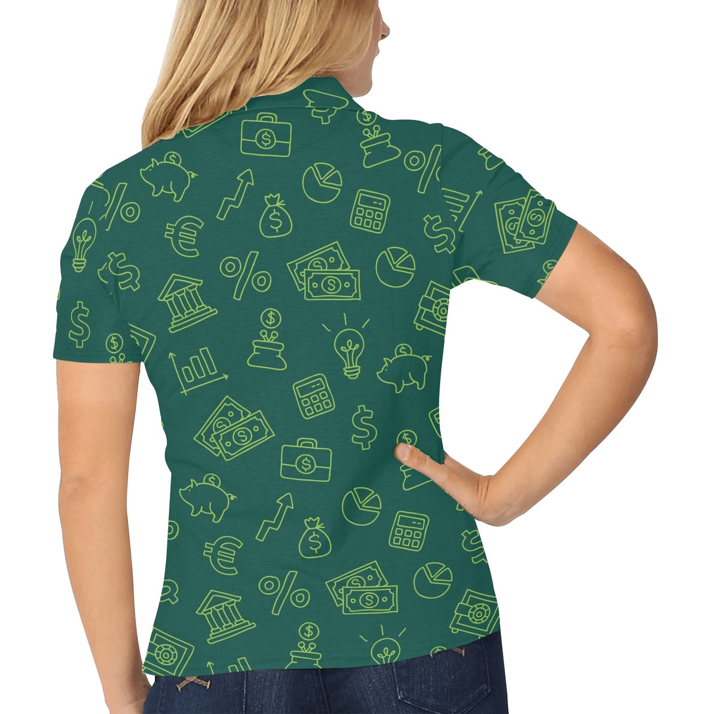 Accounting Financial Pattern Print Design 02 Women's Polo Shirt