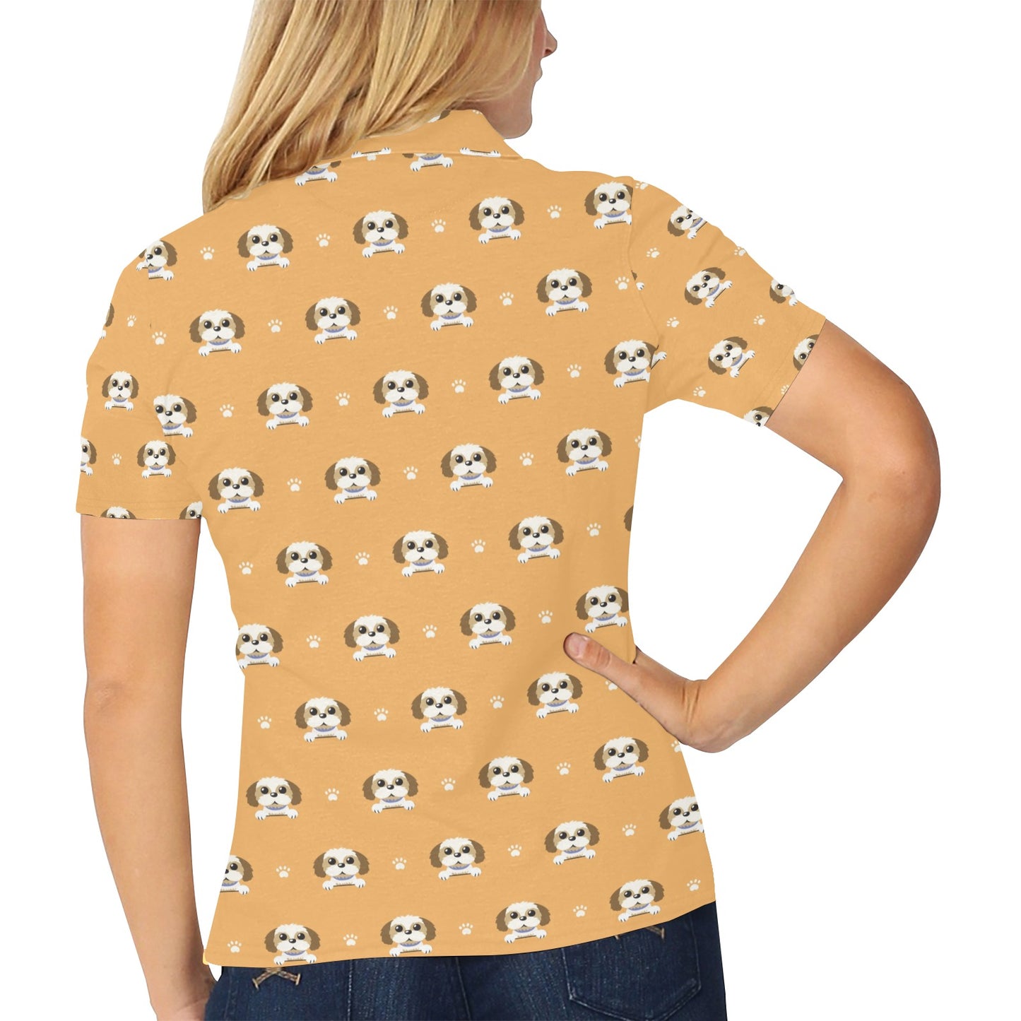 Shih Tzu Print Design LKS303 Women's Polo Shirt