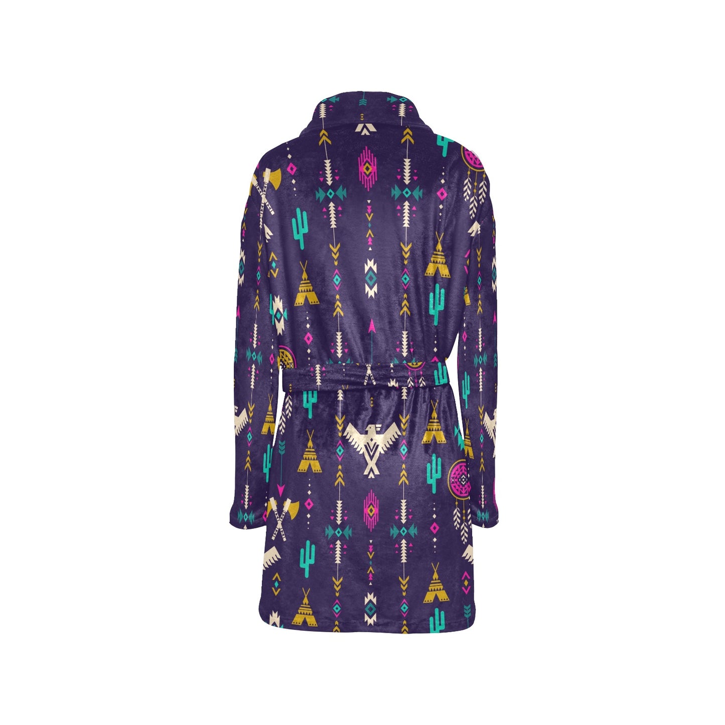Native American Eagle Indian Pattern Women's Fleece Robe