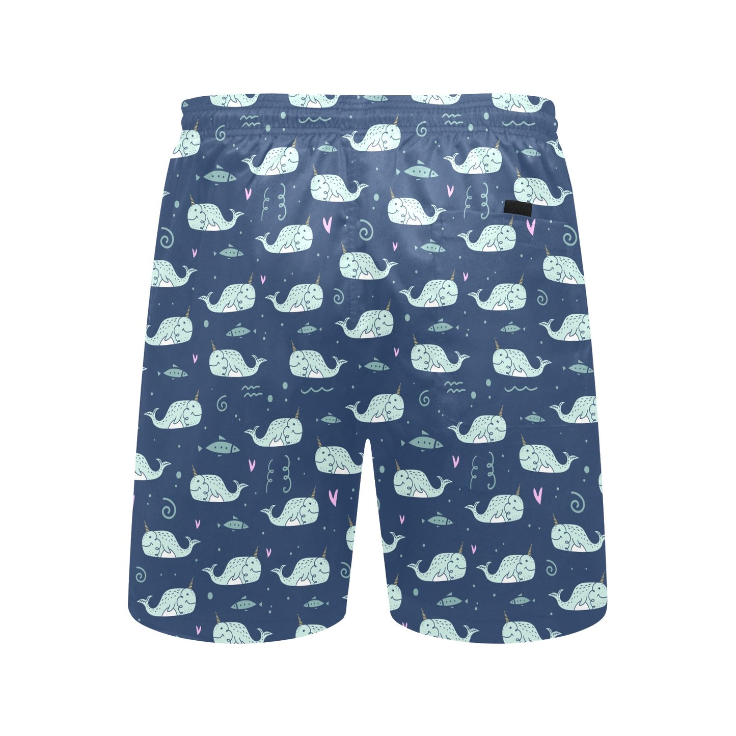 Narwhal Design Print Men's Swim Trunks Beach Shorts