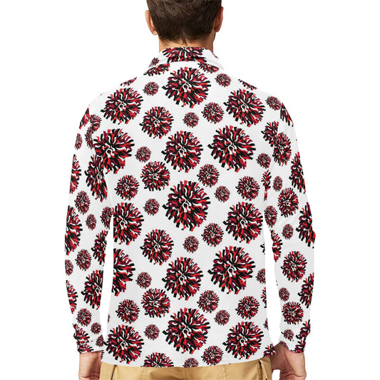 Cheerleader Pattern Print Design 01 Long Sleeve Polo Shirt For Men's