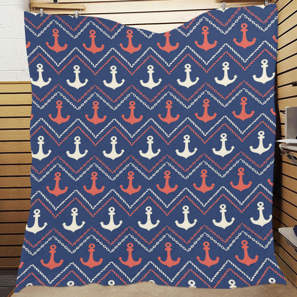 Anchor Pattern Print Design 07 Premium Quilt