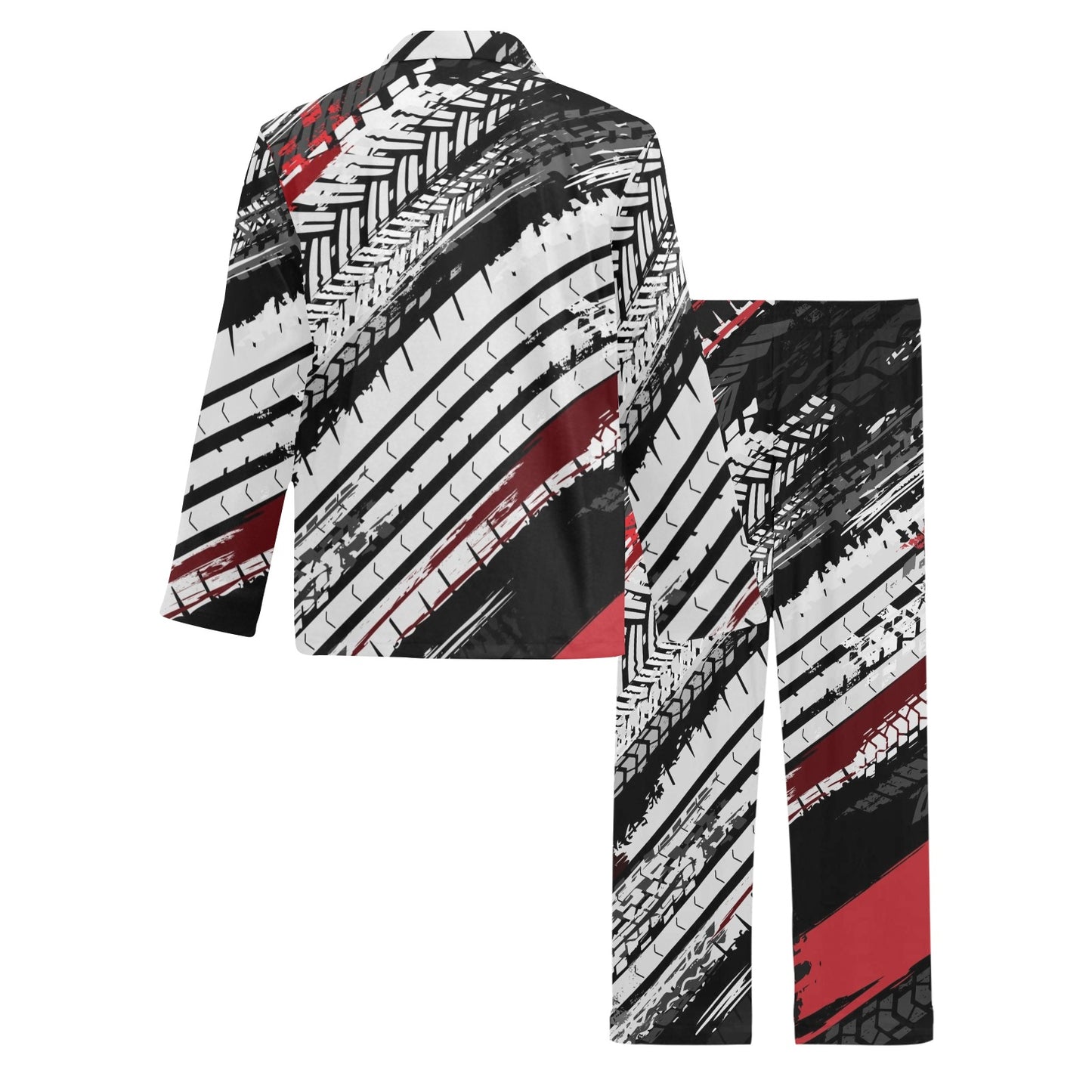 Racing Pattern Print Design A03 Men's Long Pajama Set