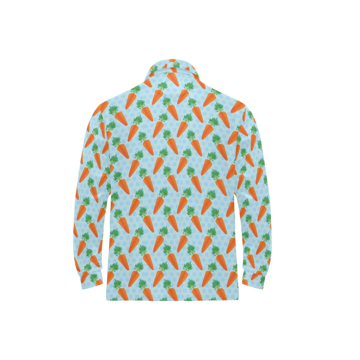 Carrot Pattern Print Design 01 Long Sleeve Polo Shirt For Men's