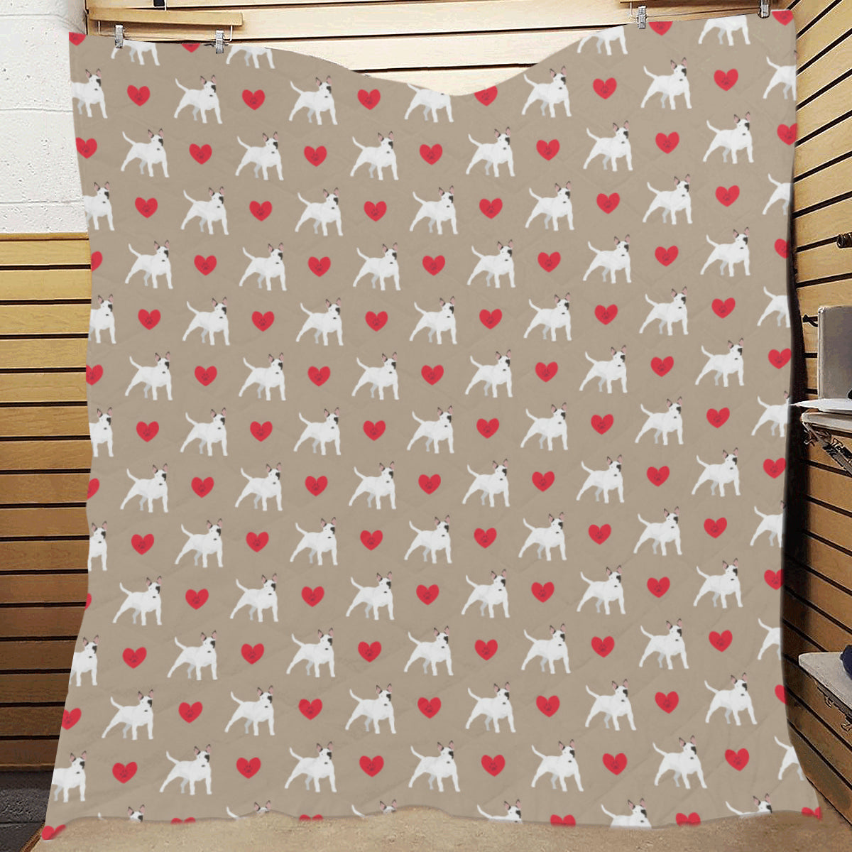 Bull Terriers Pattern Print Design 01 Premium Quilt