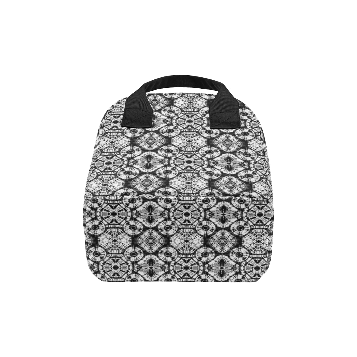 Tie Dye Black White Design Print Insulated Lunch Bag