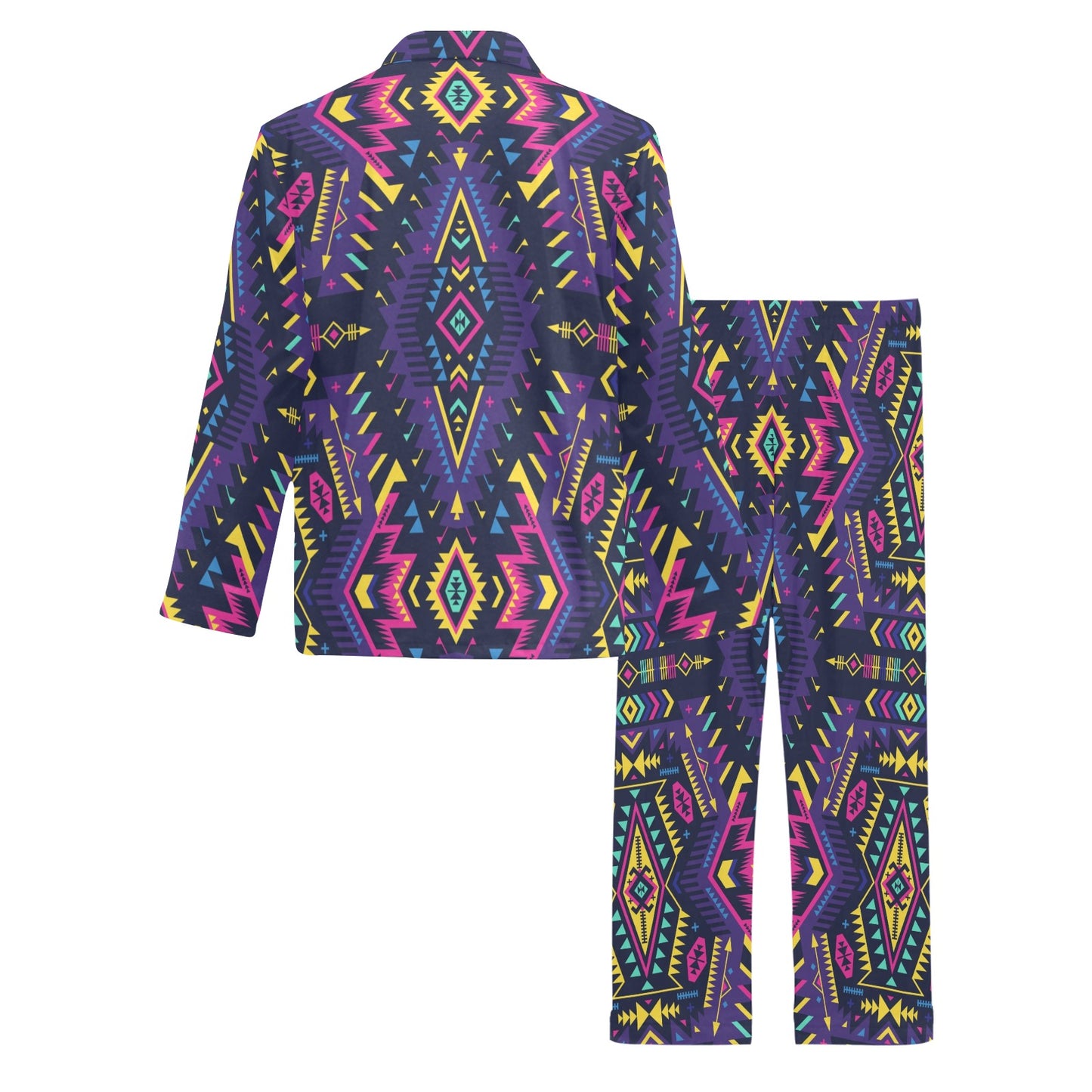 Aztec Pattern Print Design 07 Men's Long Pajama Set