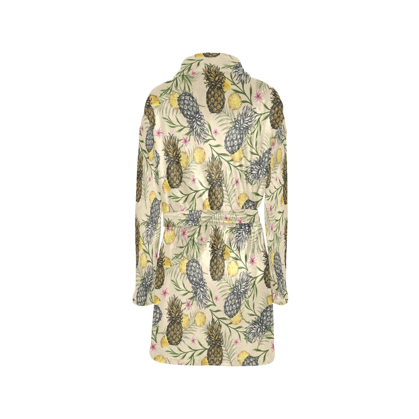 Pineapple Pattern Print Design PP012 Women's Fleece Robe