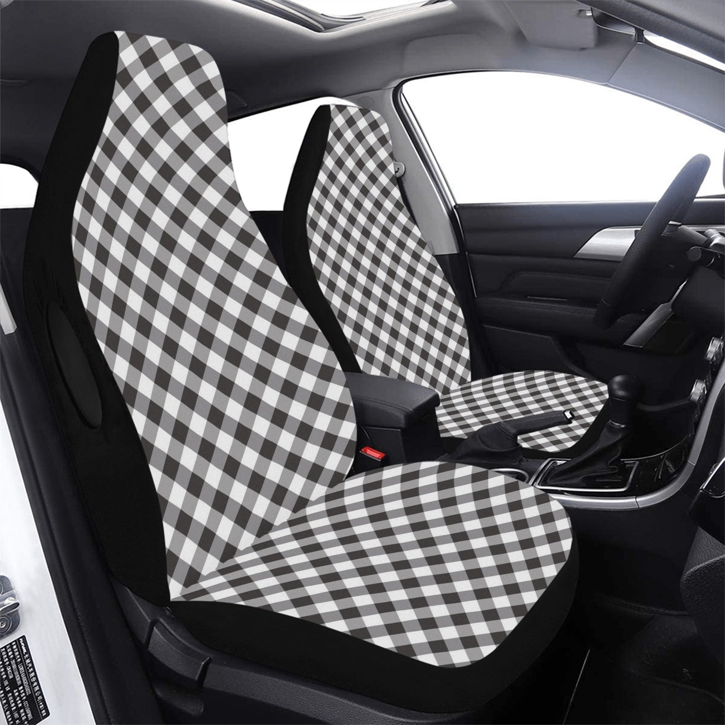 Gingham Print Design LKS402 Car Seat Covers