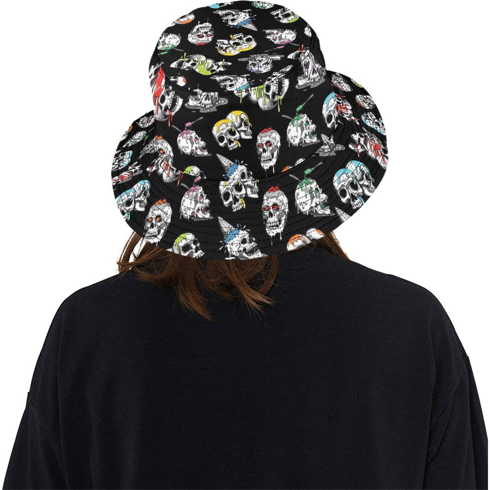 Skull Print Design LKS3013 Unisex Bucket Hat