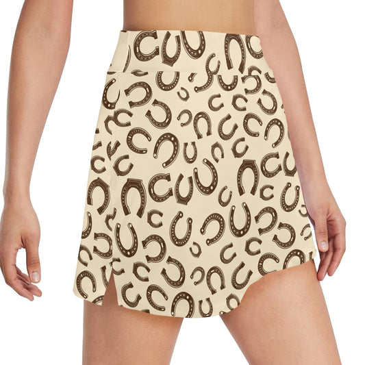 Horseshoe Print Design LKS302 17" Golf & Pickleball Skort with Pockets
