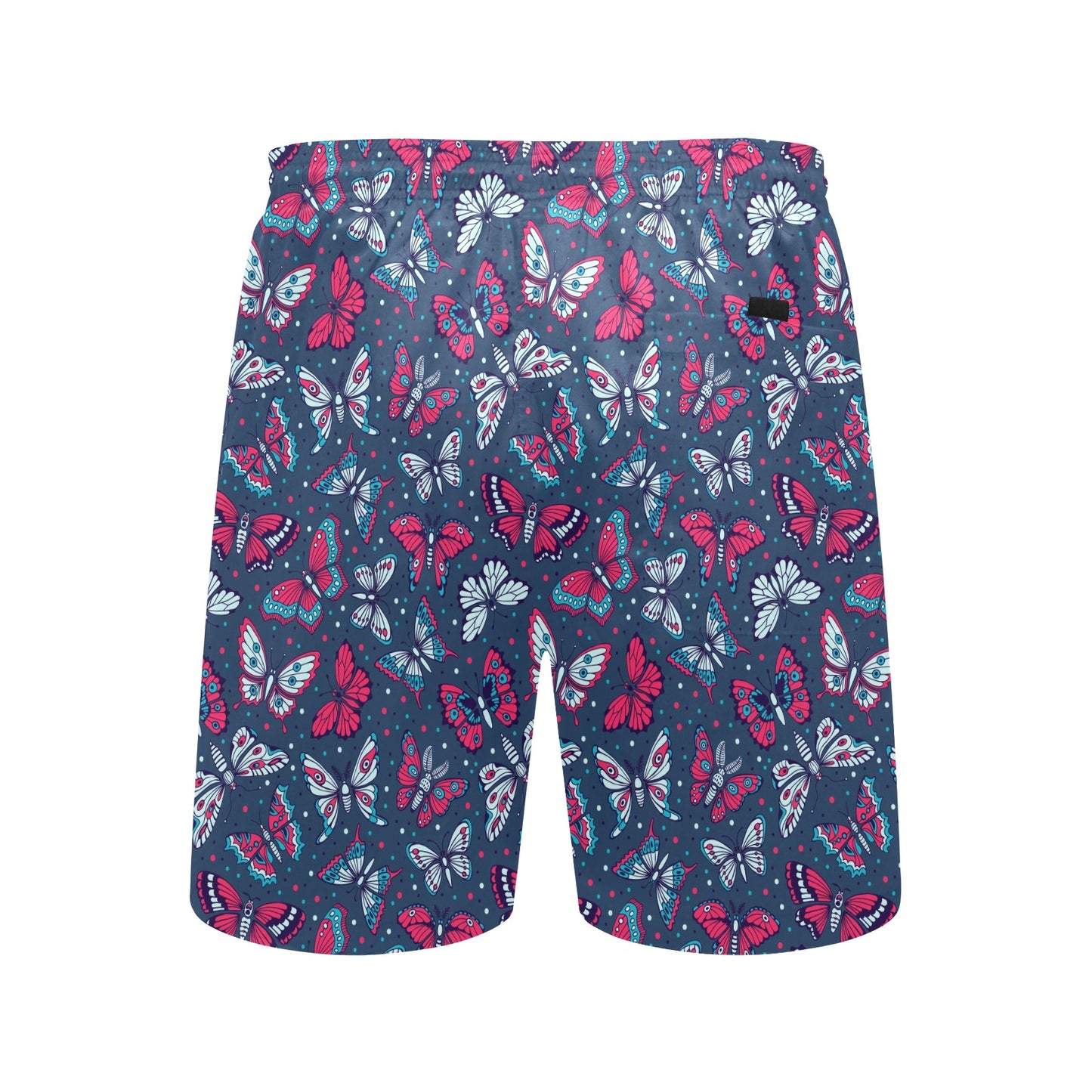 Butterfly Red Deep Blue Print Pattern Men's Swim Trunks Beach Shorts