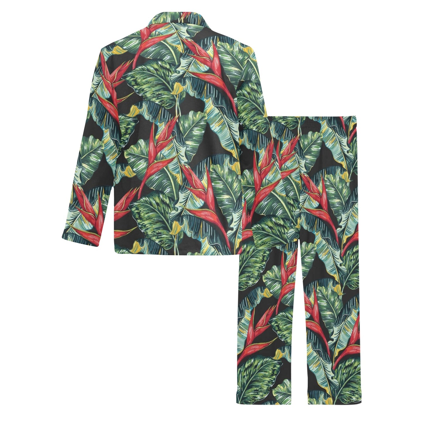 Bird Of Paradise Pattern Print Design BOP06 Men's Long Pajama Set