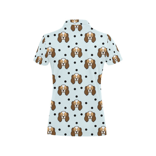 Cavalier King Charles Spaniels Pattern Print Design 02 Women's Polo Shirt