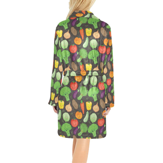 Vegan Funny Themed Design Print Women's Fleece Robe