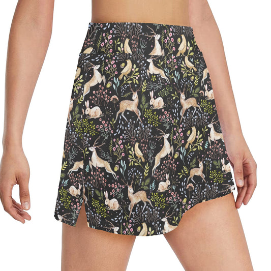 Deer Floral Jungle 17" Golf & Pickleball Skort with Pockets