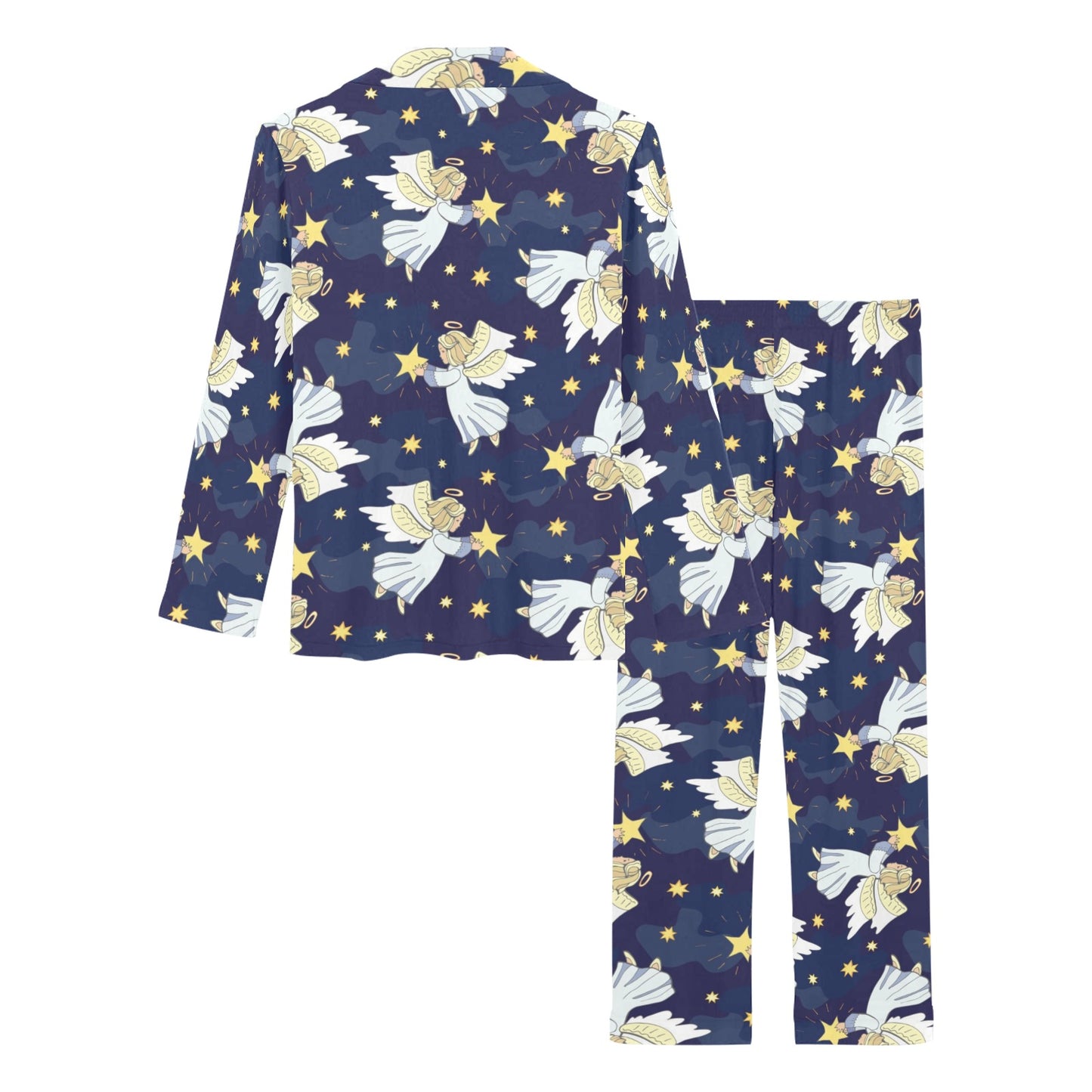 Angel Pattern Print Design 06 Women's Long Pajama Set