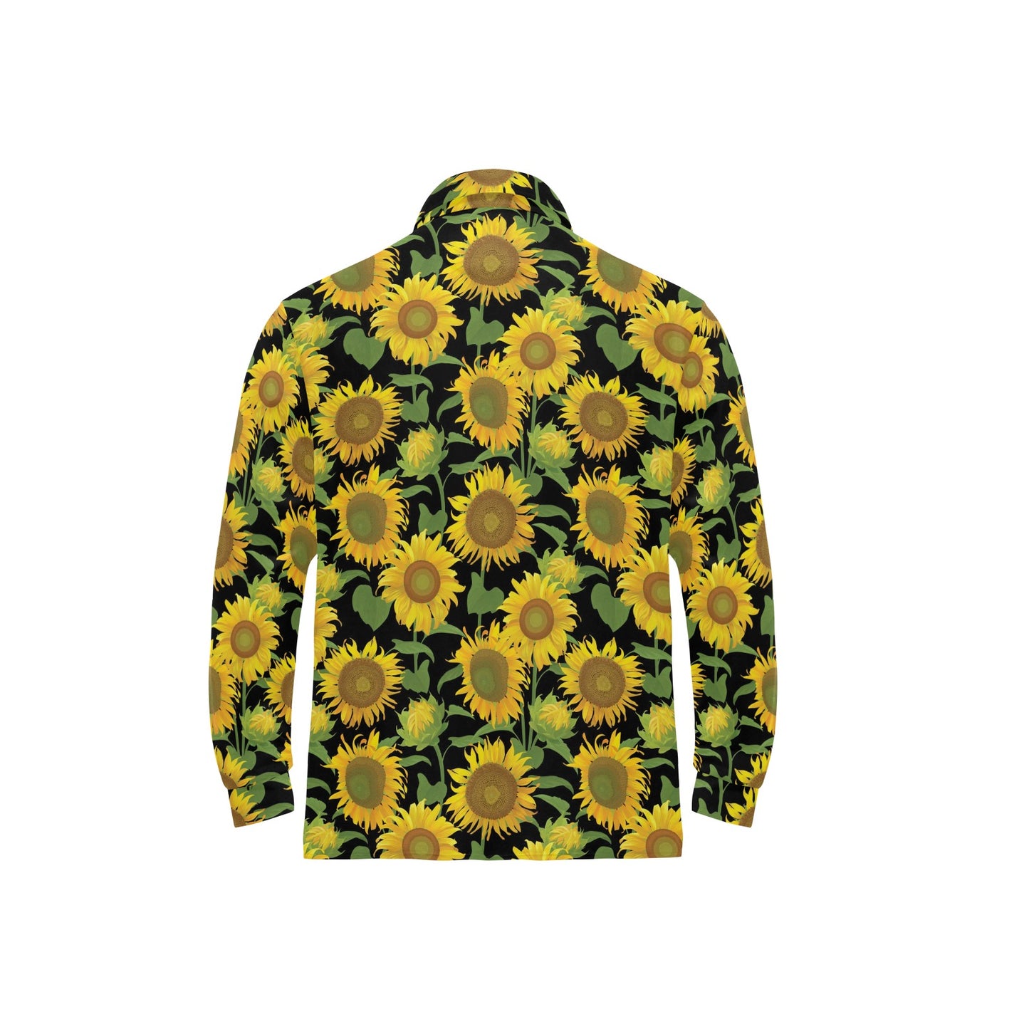 Sunflower Print Design LKS302 Long Sleeve Polo Shirt For Men's