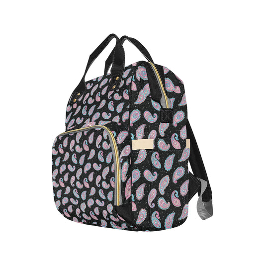 Paisley Pink Design Mandala Print Diaper Bag Backpack