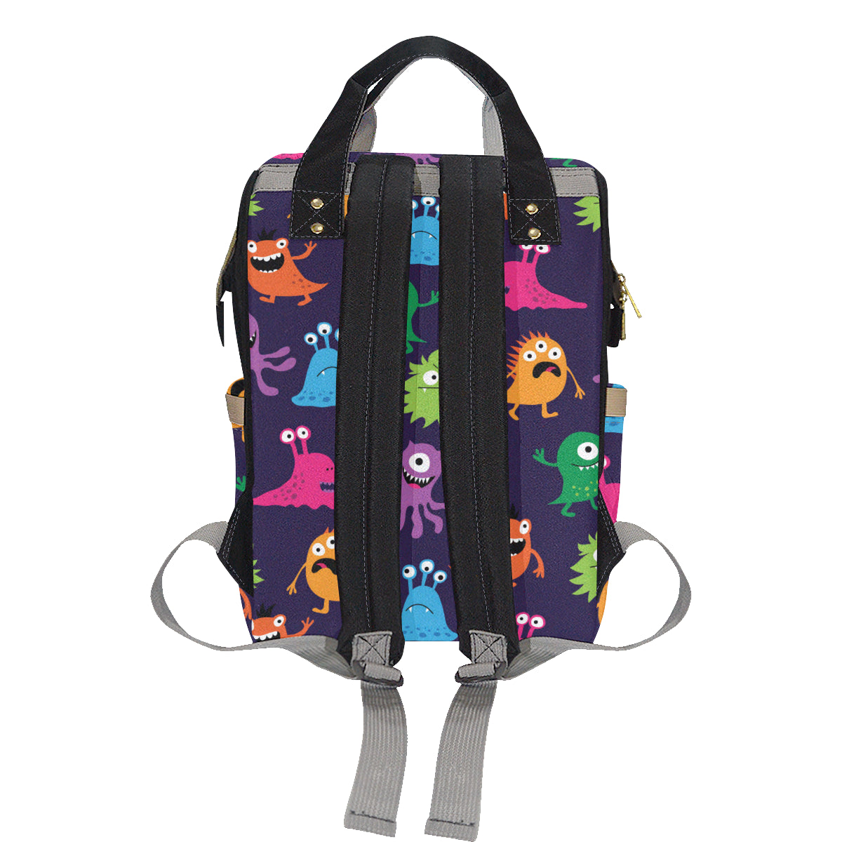 Monster Cartoon Pattern Print Design 02 Diaper Bag Backpack