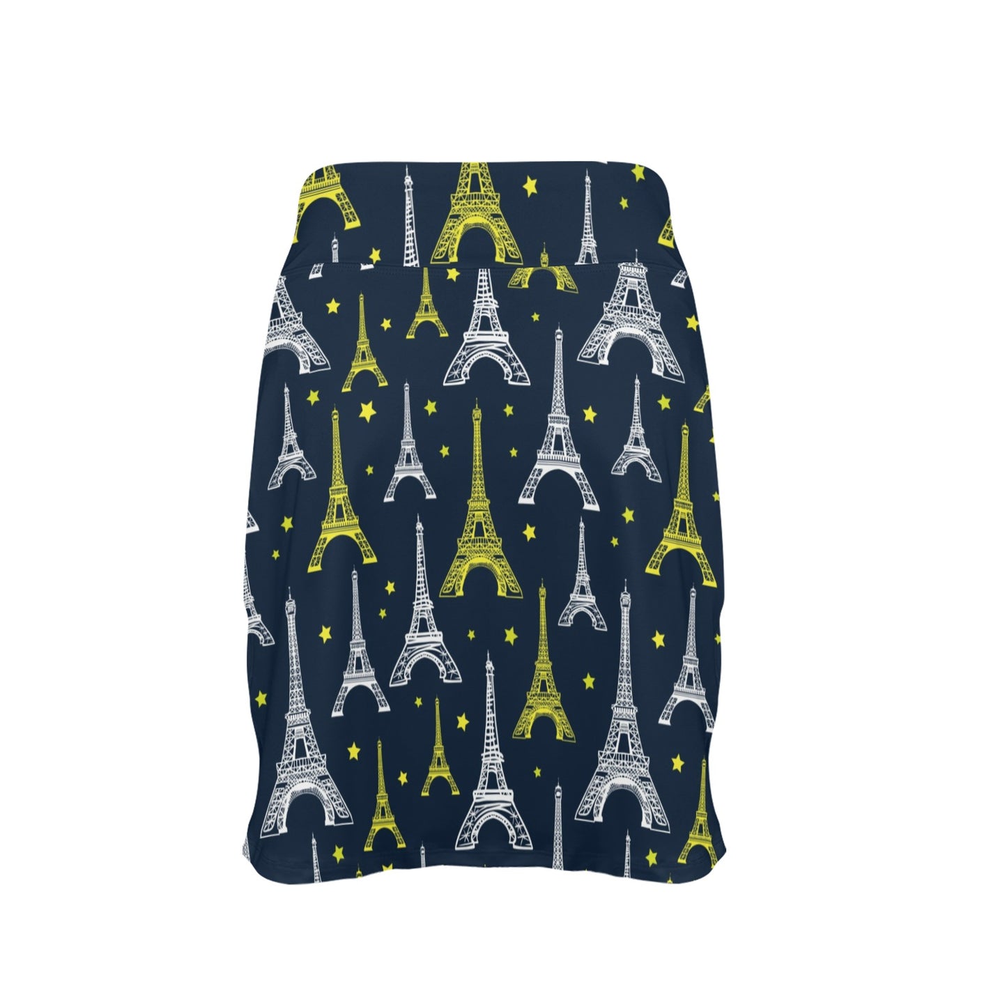 Eiffel Tower Star Print Women's Golf Skirt with Pocket