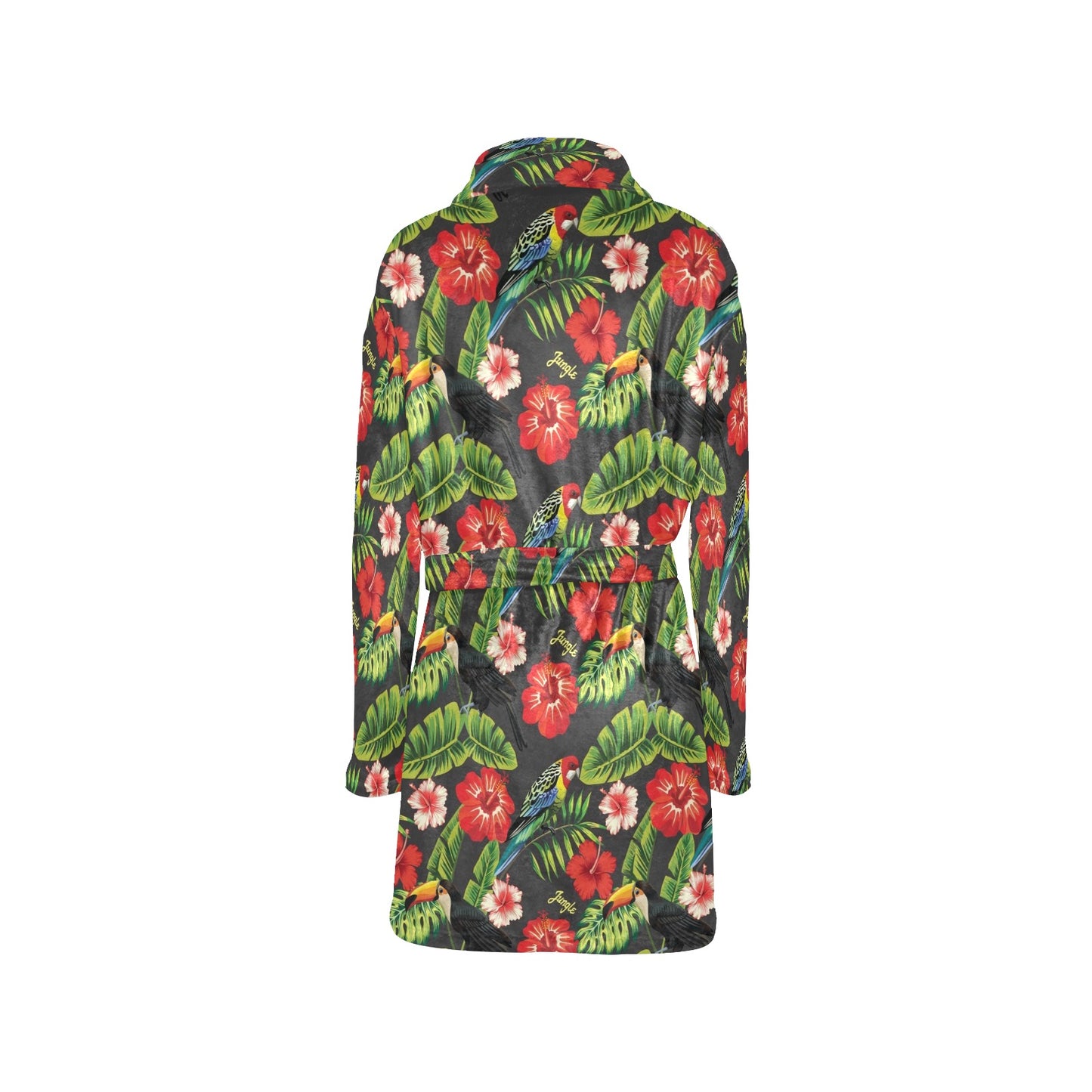 Tropical Flower Pattern Print Design TF04 Women's Fleece Robe