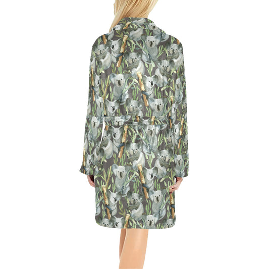 Koala Pattern Design Print Women's Fleece Robe