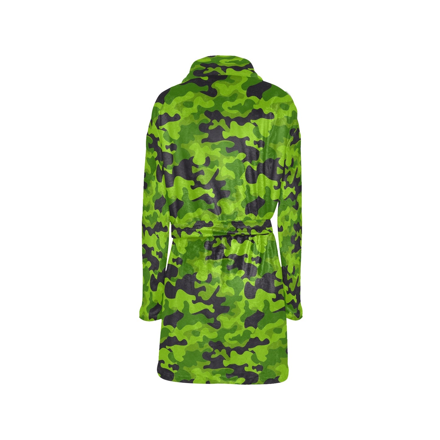 Green Kelly Camo Print Women's Fleece Robe