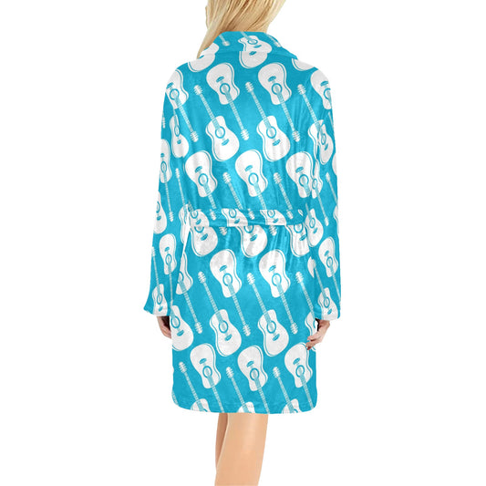 Acoustic Guitar Print Design LKS404 Women's Fleece Robe