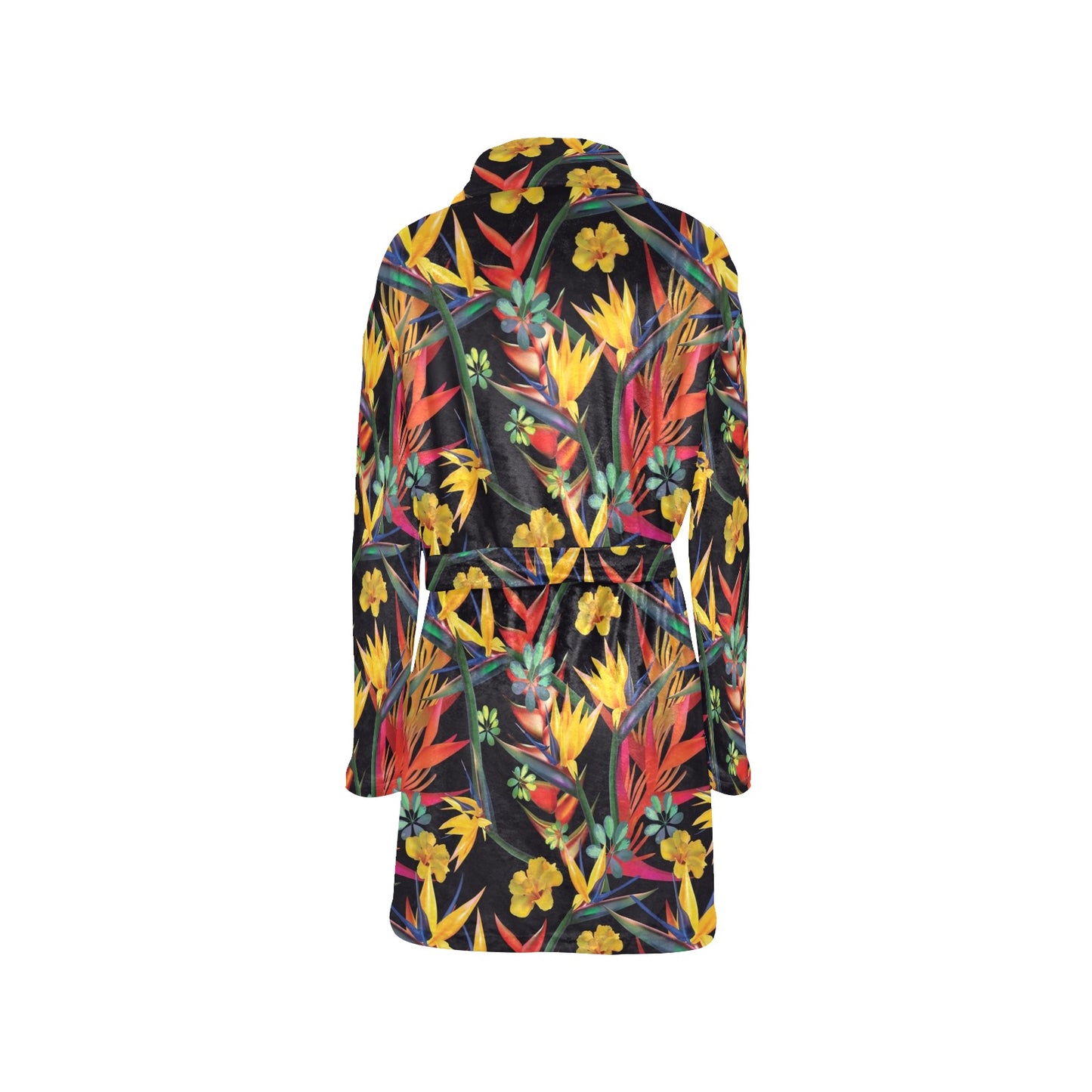 Bird Of Paradise Pattern Print Design BOP016 Women's Fleece Robe