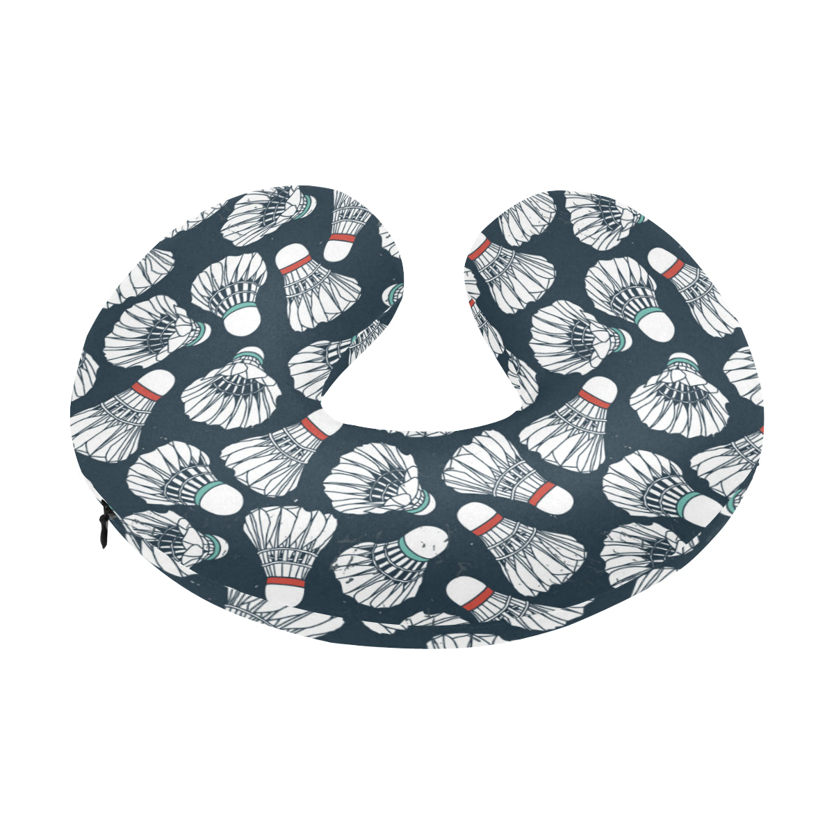 Badminton Ball Pattern Print Design 01 U-Shaped Travel Neck Pillow