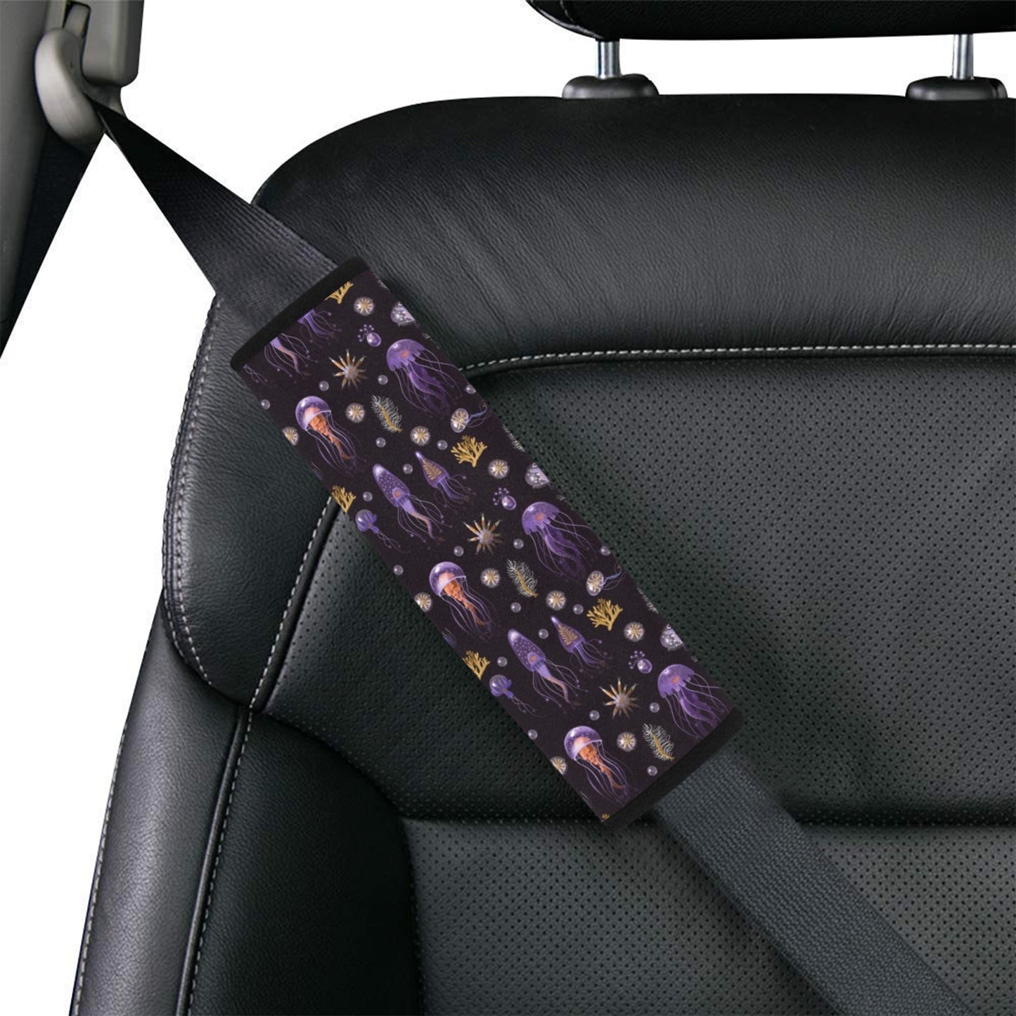 Seaweed With Jelly Fish Print Design LKS305 Car Seat Belt Cover