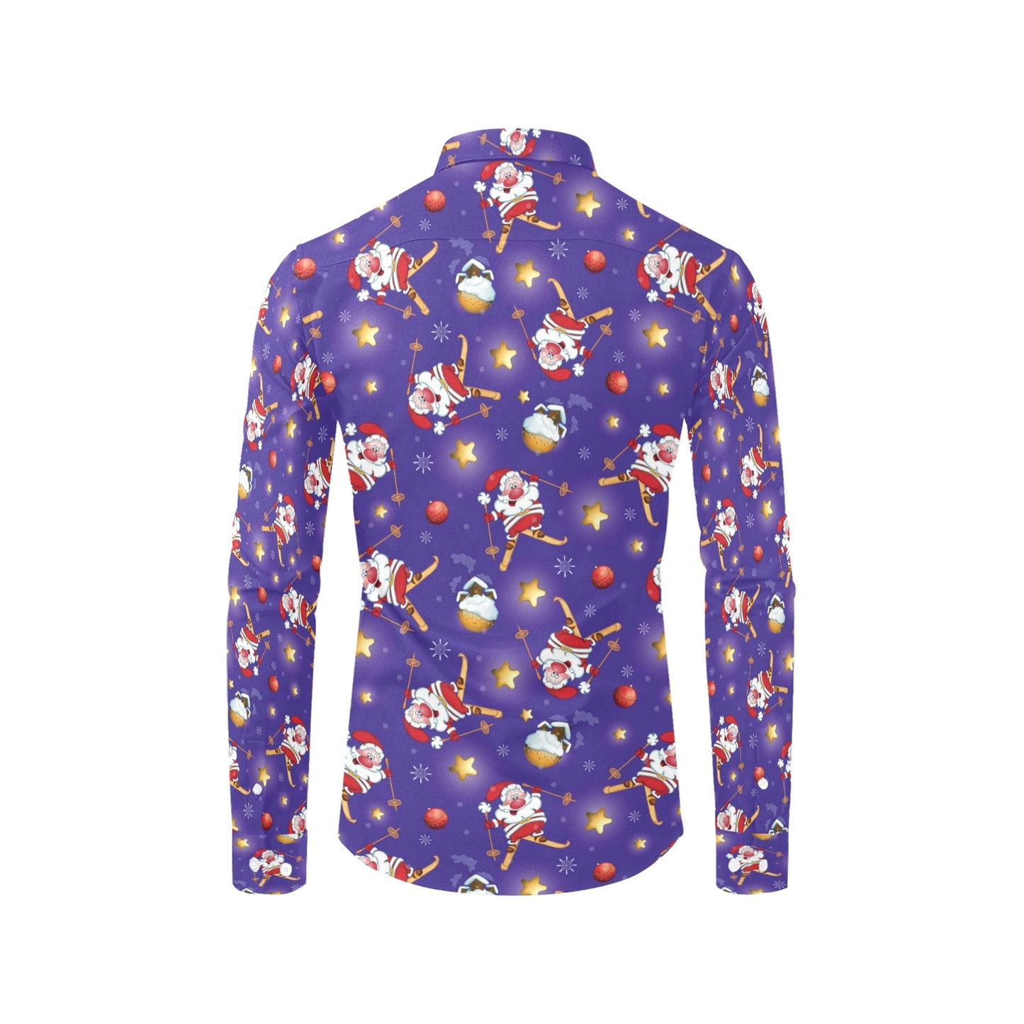 Ski Print Design LKS308 Men's Long Sleeve Dress Shirt