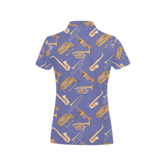 Trombone Pattern Print Design 02 Women's Polo Shirt