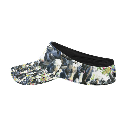 Cow Watercolor Print Pattern Unisex Sun Visor