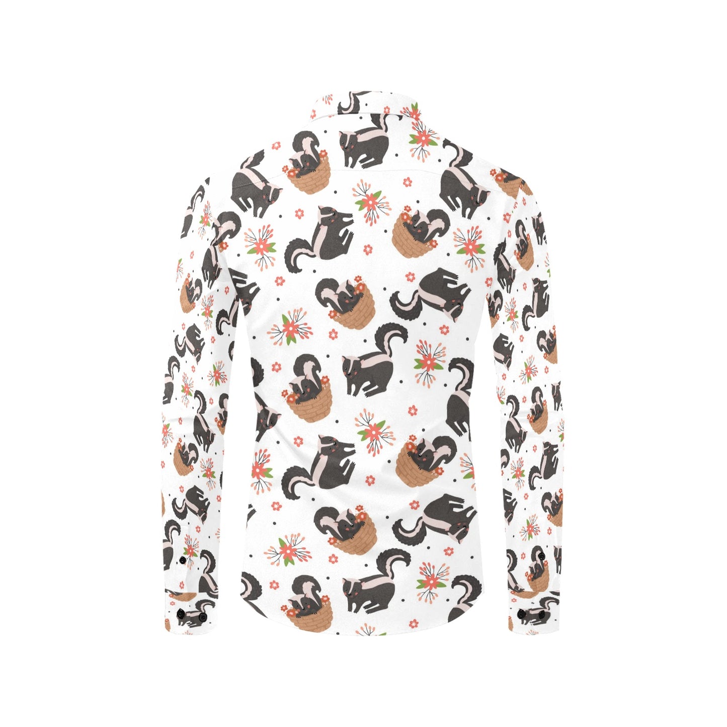 Skunk Print Design LKS304 Men's Long Sleeve Dress Shirt