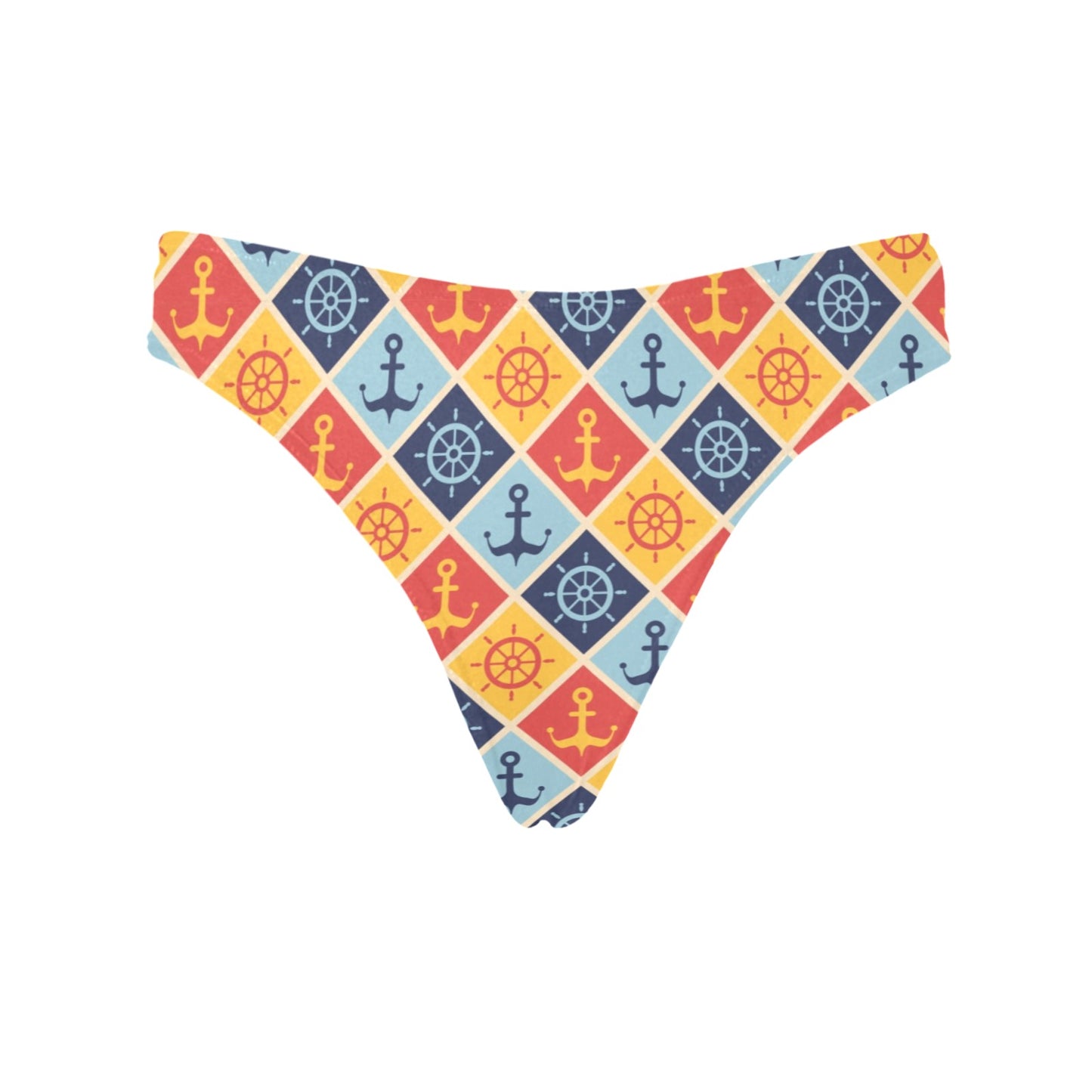 Nautical Pattern Design Themed Print Women's Thongs