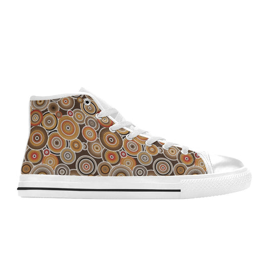 Aboriginal Print Design LKS402 Men's High Top Canvas Shoes