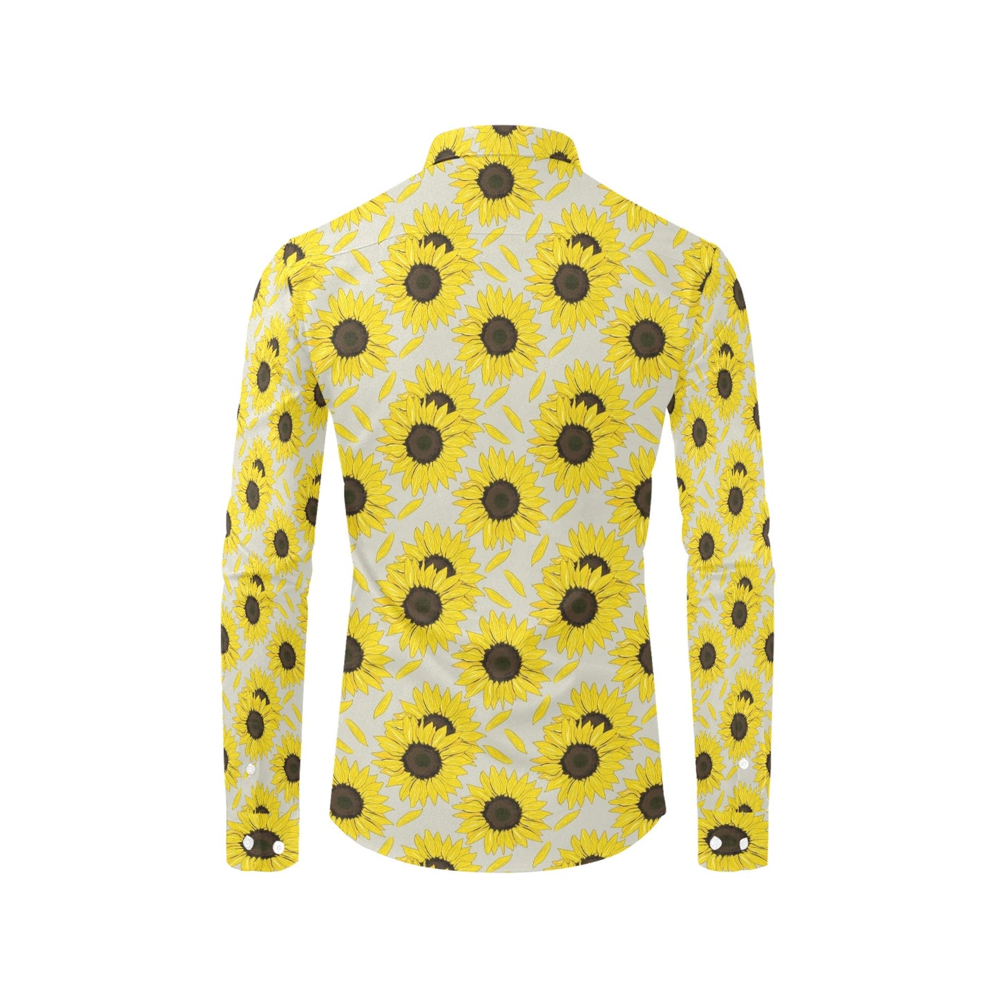 Sunflower Print Design LKS309 Men's Long Sleeve Dress Shirt